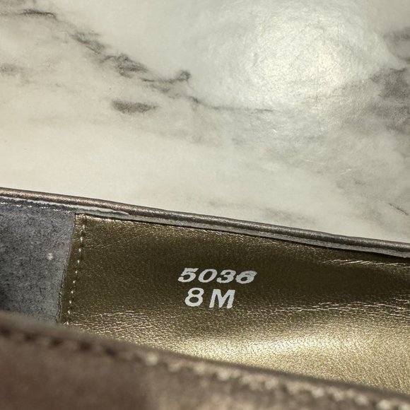 🎉😀CLEARANCE SALE!😀🎉J. RENEE Bronze Metallic Leather and Genuine Python Pumps 8M - Picture 2 of 7